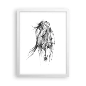 Poster în ramă albă - Într-un trap grațios - 30x40 cm