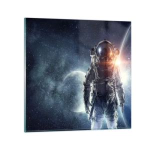 Tablou pe sticlă - Aventură spațială - 30x30 cm