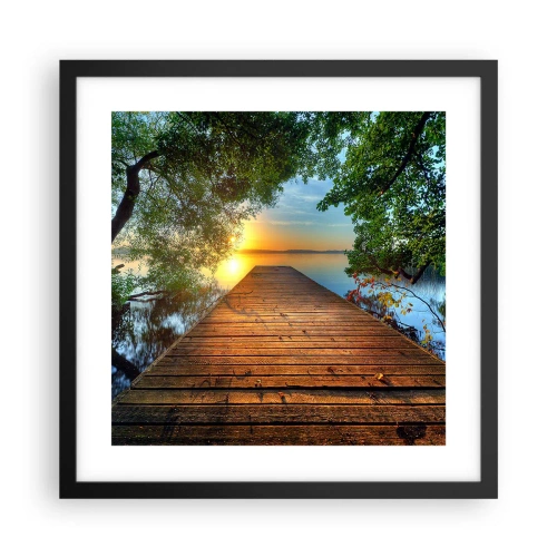 Poster în ramă neagră - Nu te grăbi, stai jos - 40x40 cm