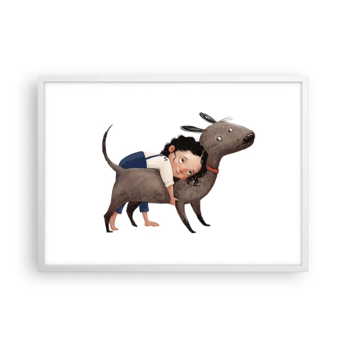 Poster în ramă albă - Cei mai buni prieteni - 70x50 cm