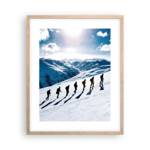 Poster în ramă de stejar deschis - Echipa câștigătoare - 40x50 cm