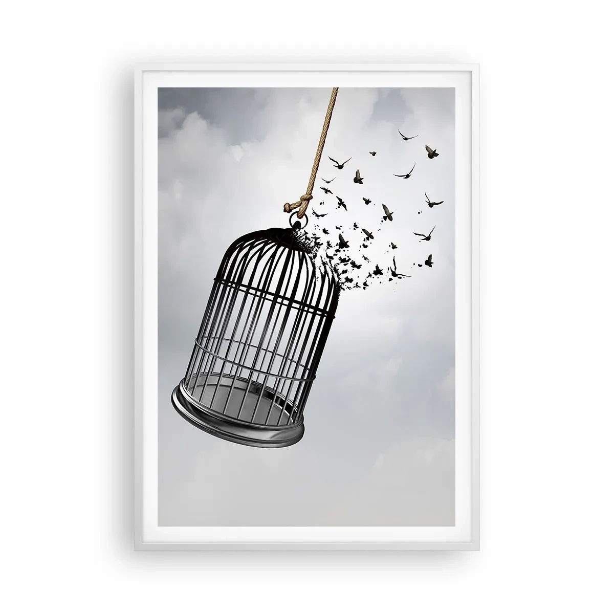 Poster în ramă albă - Credință...Speranță...Libertate! - 70x100 cm