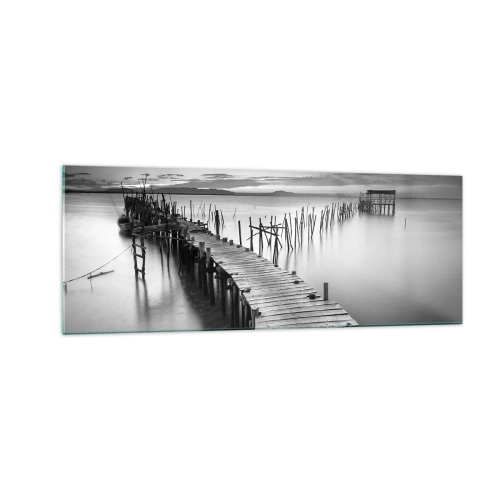 Tablou pe sticlă - Liniștea unui țărm uitat - 140x50 cm