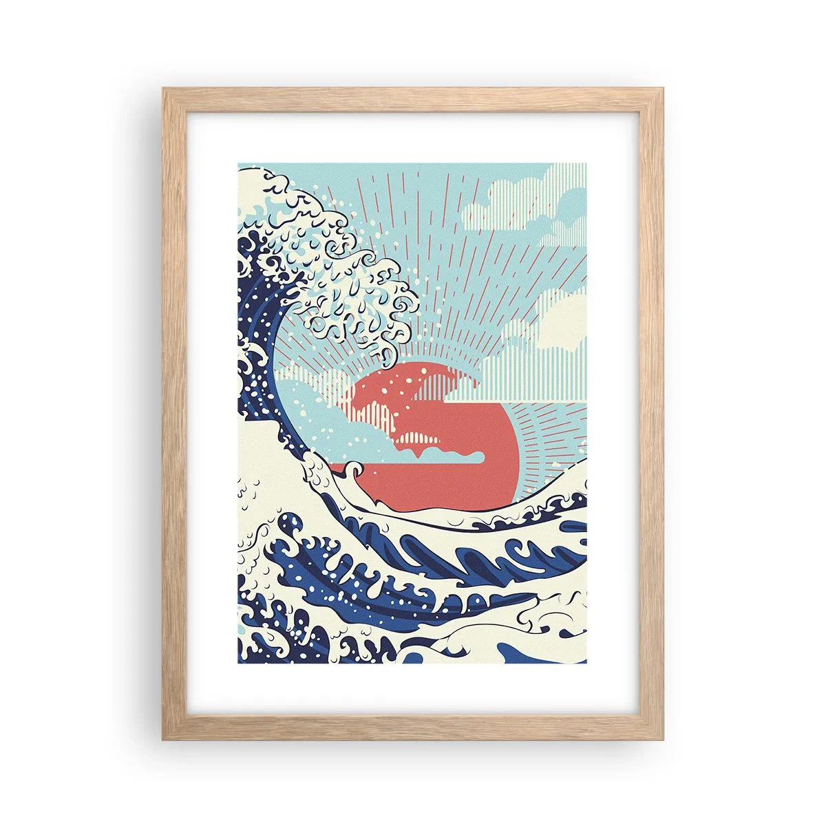 Poster în ramă de stejar deschis - Din inspirații japoneze - 30x40 cm