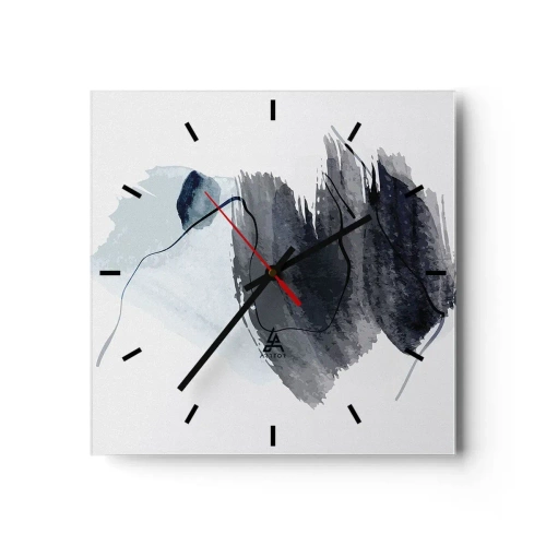 Ceas de perete - Ceas pe sticlă - Intensitate și mișcare - 30x30 cm