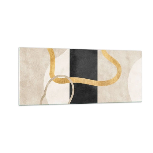 Tablou pe sticlă - Forme înbuclite - 100x40 cm