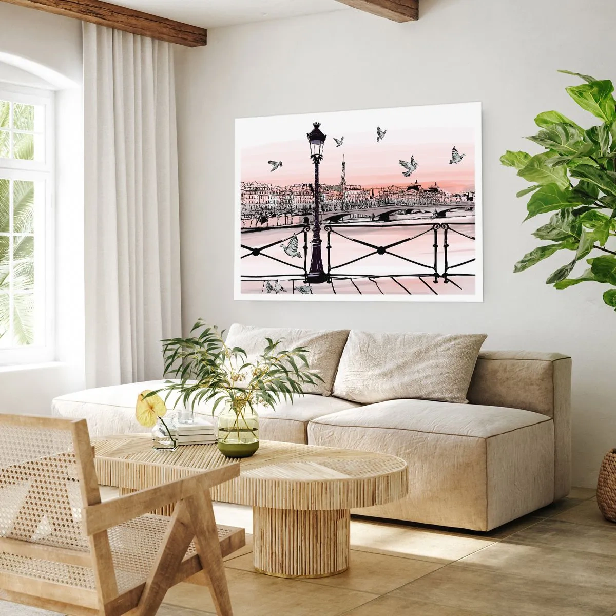 Poster - Deasupra acoperișurilor Parisului - 40x30 cm