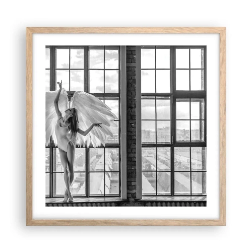 Poster în ramă de stejar deschis - Orașul îngerilor dansatori? - 50x50 cm