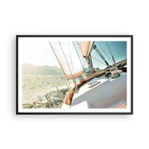 Poster în ramă neagră - Pânzele umflate de vânt - 91x61 cm