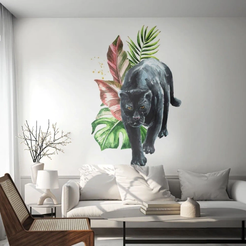 Tapet Premium Sand - Sălbăticia inimii - Pantera neagră, Animale, Natură - 150x105 cm