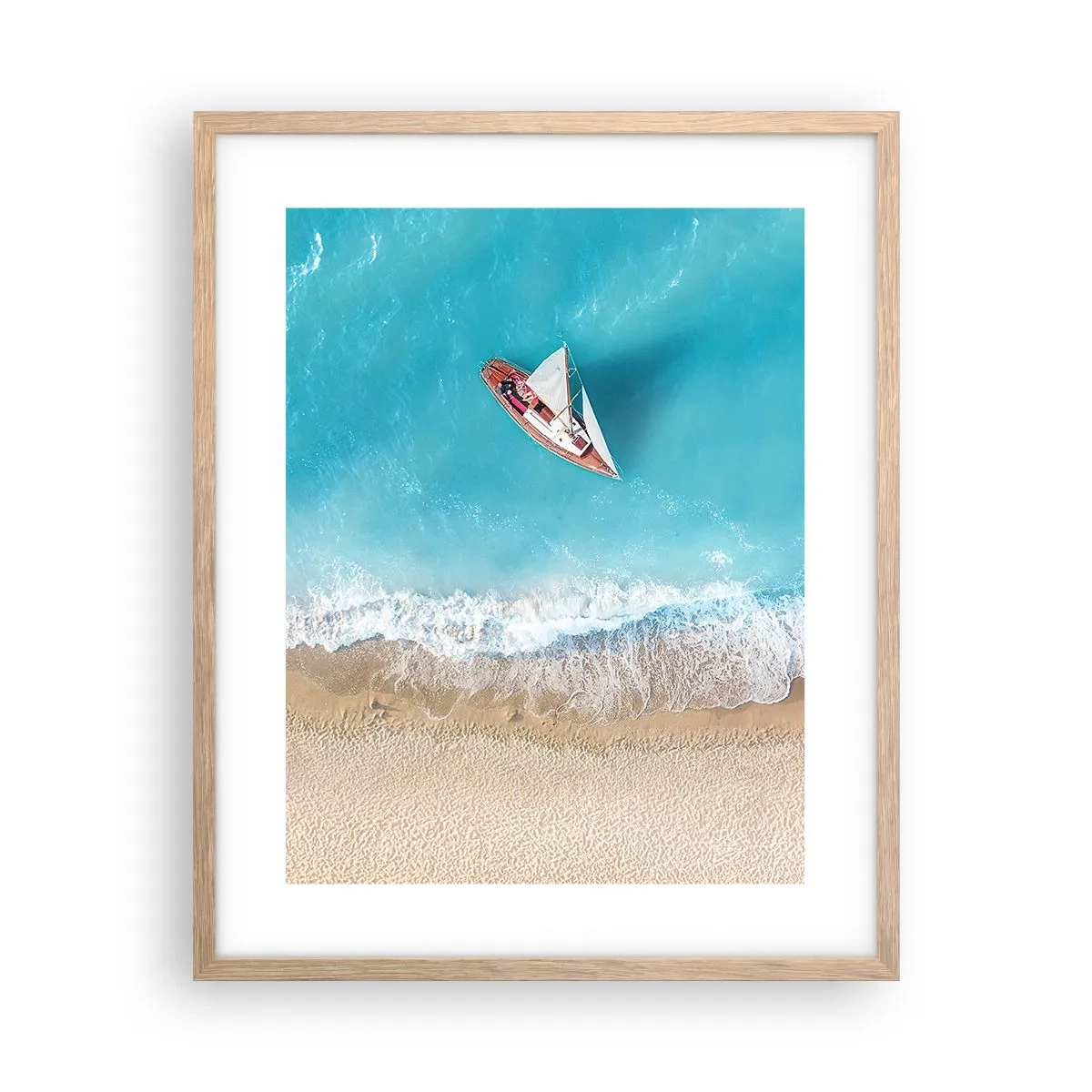 Poster în ramă de stejar deschis - La frontieră dintre albastru și auriu - 40x50 cm