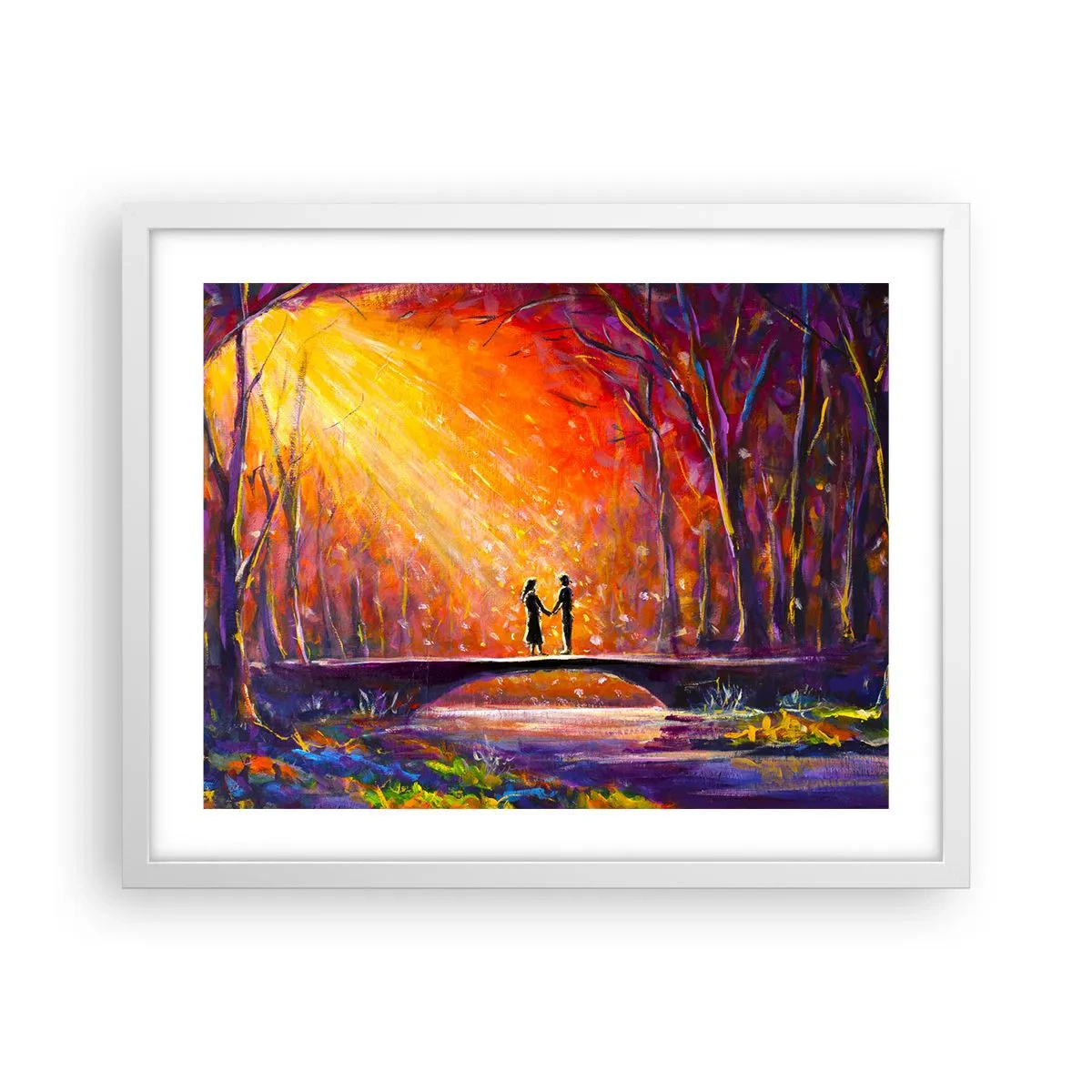 Poster în ramă albă - Și cerul îi iubește - 50x40 cm