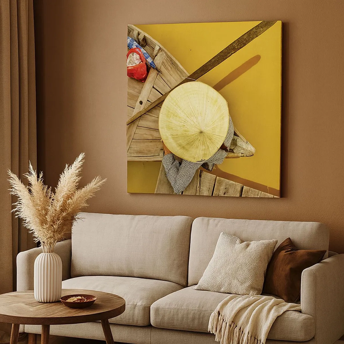 Tablou pe pânză - Viața pe râul galben - 30x30 cm