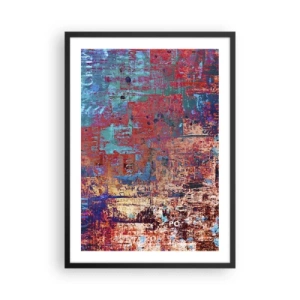 Poster în ramă neagră - Abstracție colorată cu nuanțe intense de roșu și albastru - 50x70cm - Memorie și uitare - Decorațiune modernă pentru perete pentru living și dormitor ARTTOR
