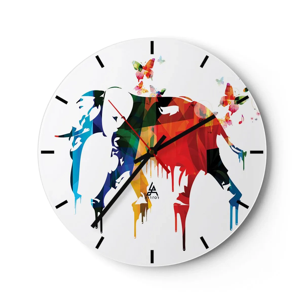 Ceas de perete - Ceas pe sticlă - Toată lumea poate dansa - 40x40 cm
