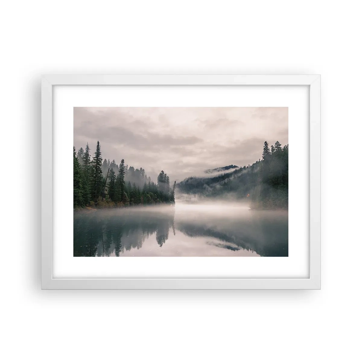 Poster în ramă albă - În reverie, în ceață - 40x30 cm
