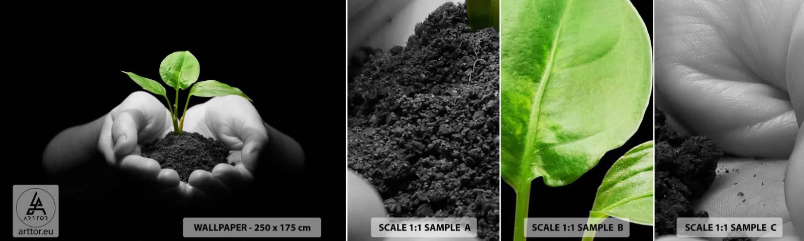 Mostră tapet autocolant Deluxe Sticker - Iubesc natura, o protejez - Natură, Viaţă, Plantă - 100x30 cm