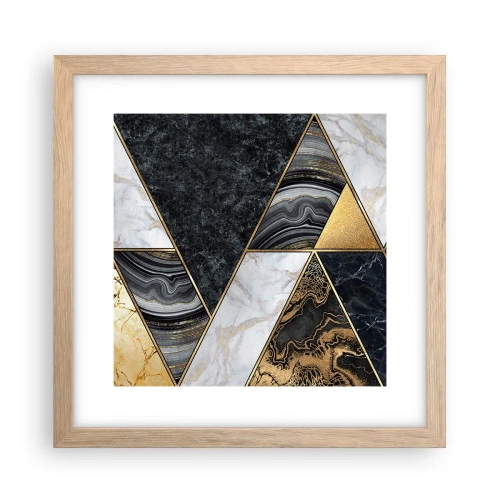 Poster în ramă de stejar deschis - Piatră cu piatră - 30x30 cm