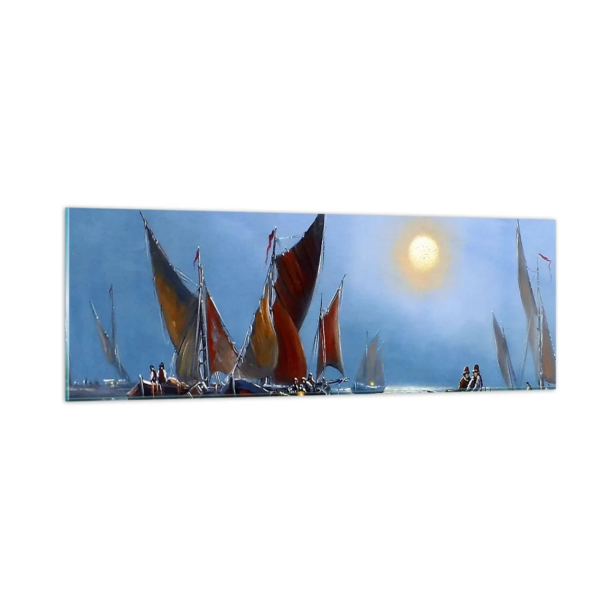 Tablou pe sticlă - Pescuit de noapte - 90x30 cm