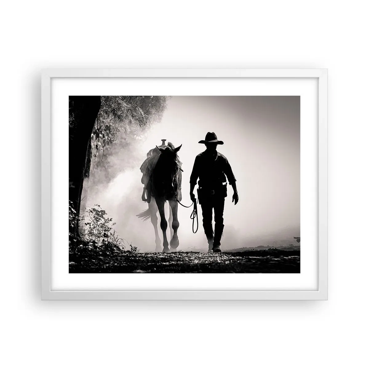 Poster în ramă albă - Texas de dimineața - 50x40 cm