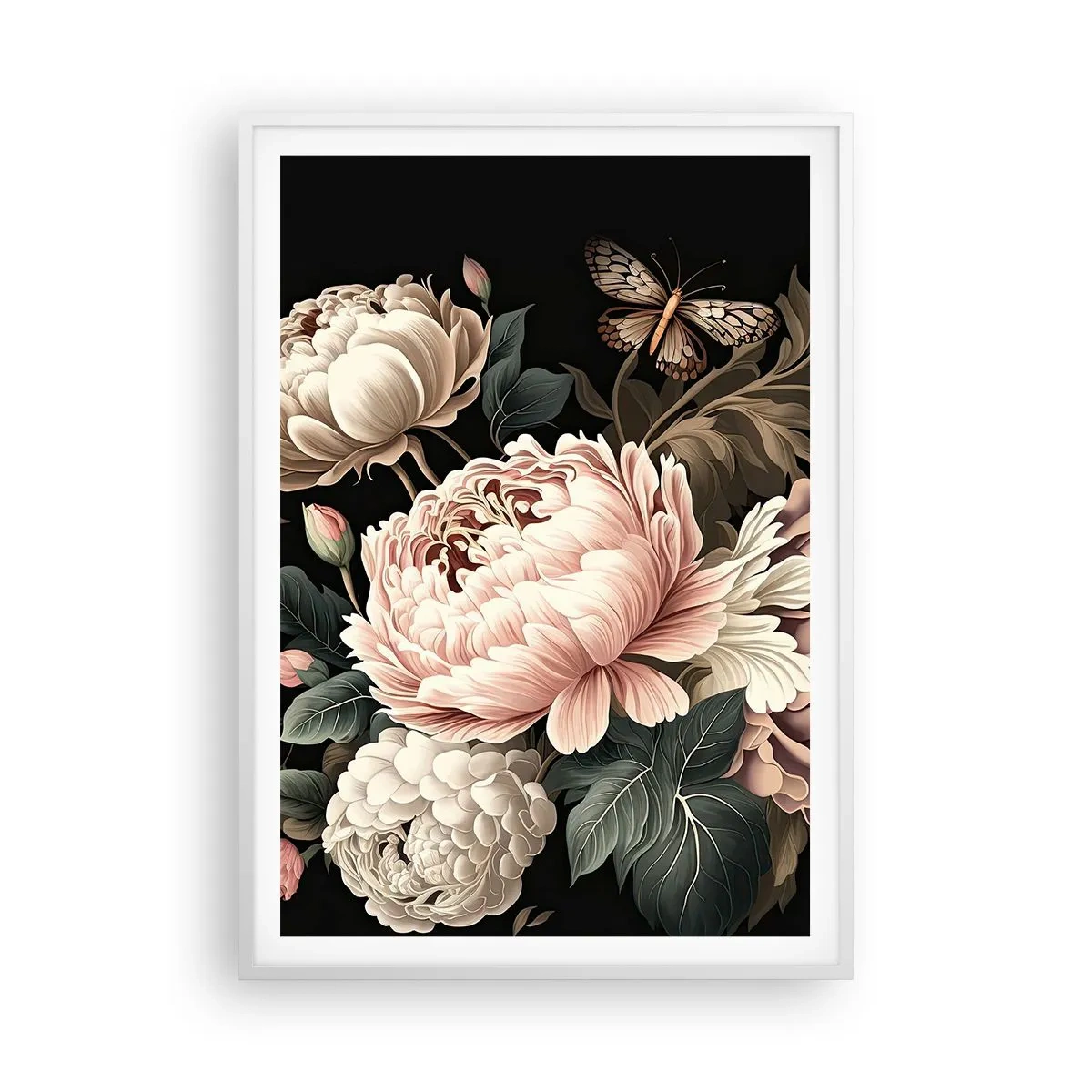 Poster în ramă albă - În stil baroc - 70x100 cm