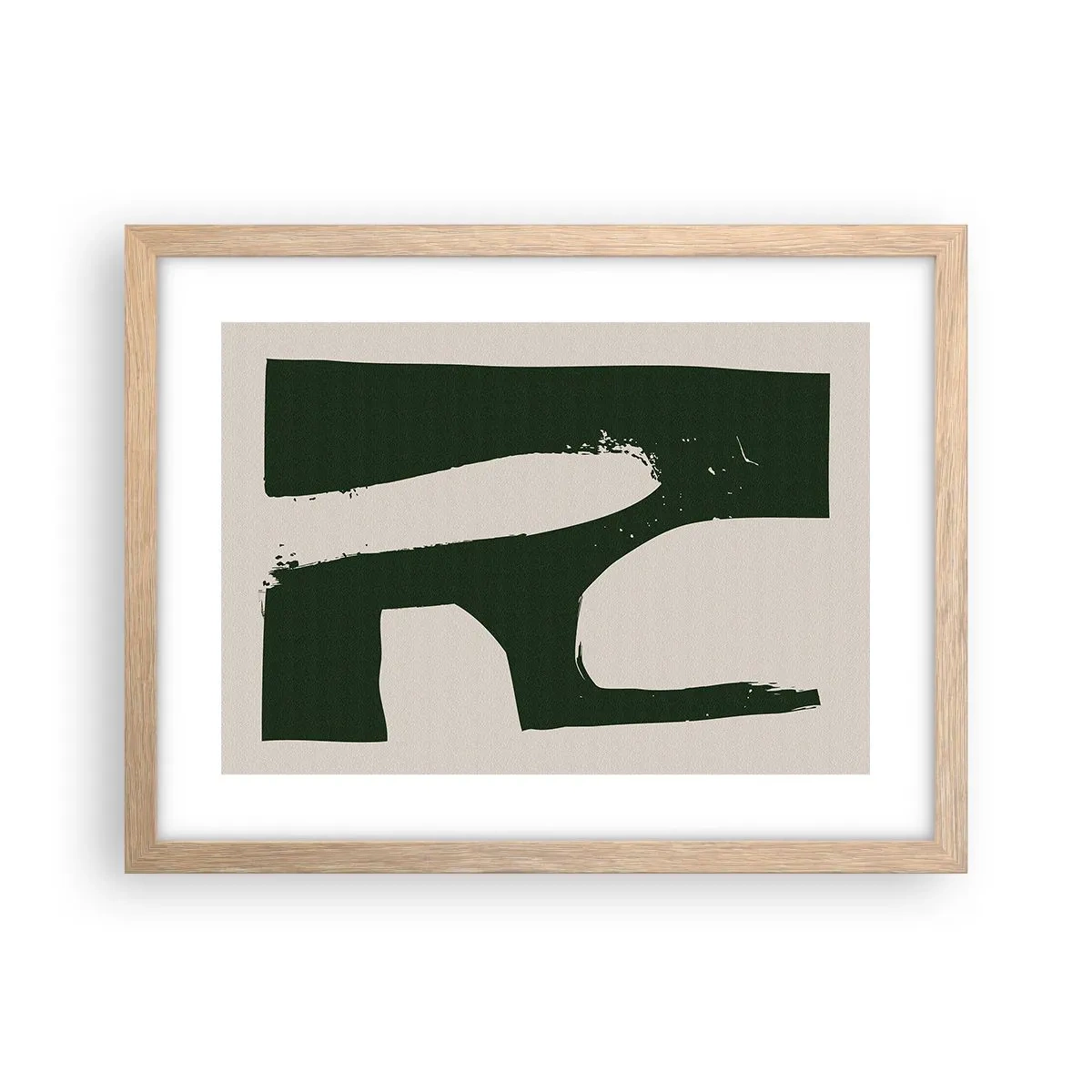 Poster în ramă de stejar deschis - Golfuri de alb - 40x30 cm