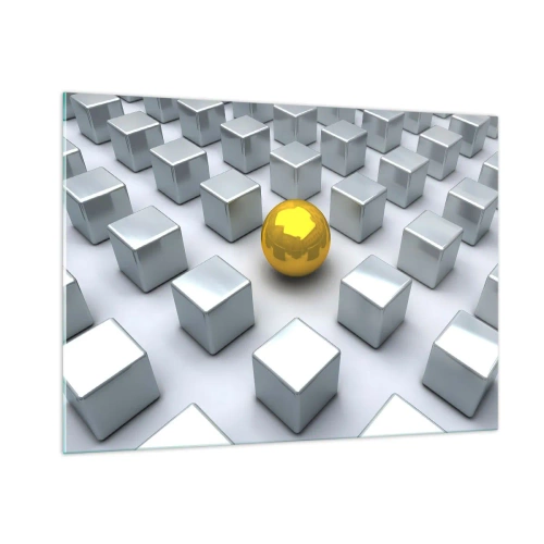 Tablou pe sticlă - De ce eu? Compoziție geometrică - 100x70 cm