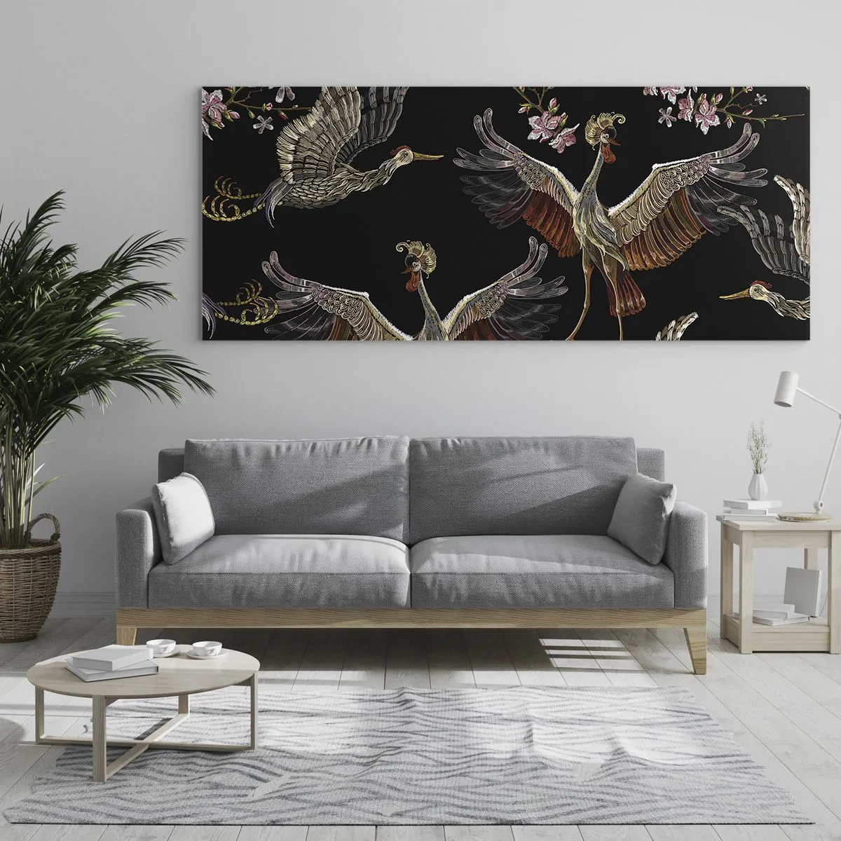 Tablou pe sticlă - Pasăre de basm - 90x30 cm