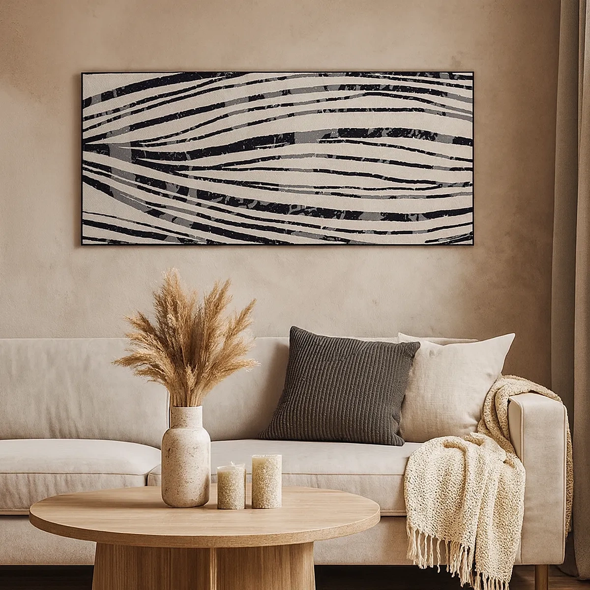 Tablou pe pânză - Deversare de linii - 30x30 cm