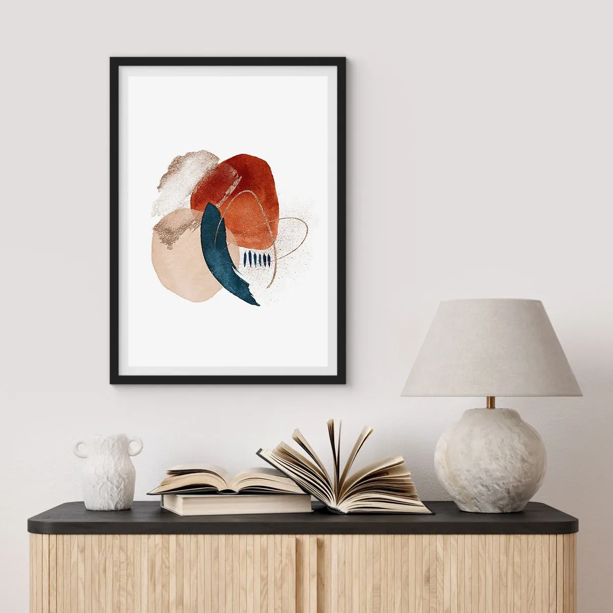 Poster în ramă neagră - Compoziție ovală - 50x70 cm