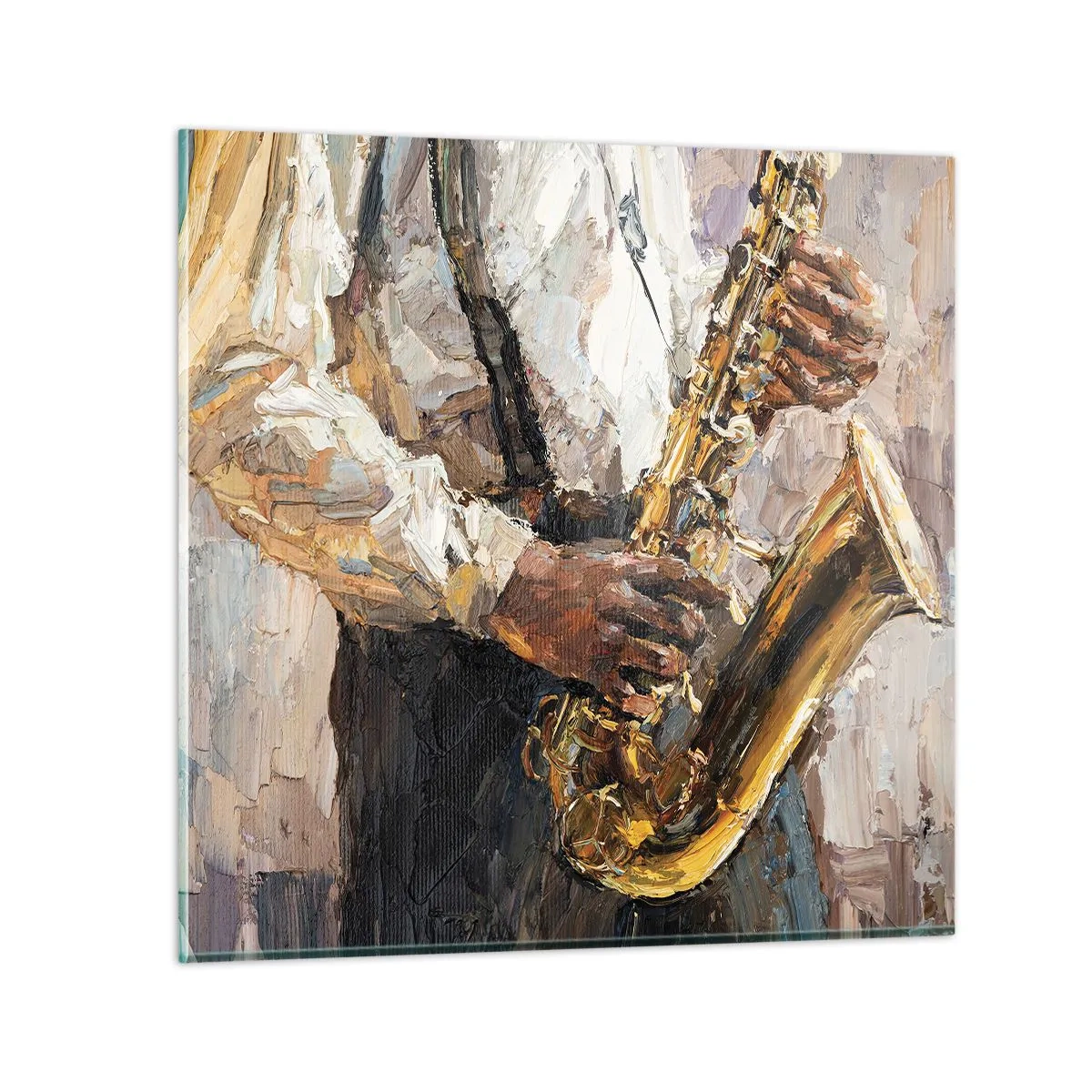 Tablou pe sticlă - E timpul pentru a cânta solo - 30x30 cm