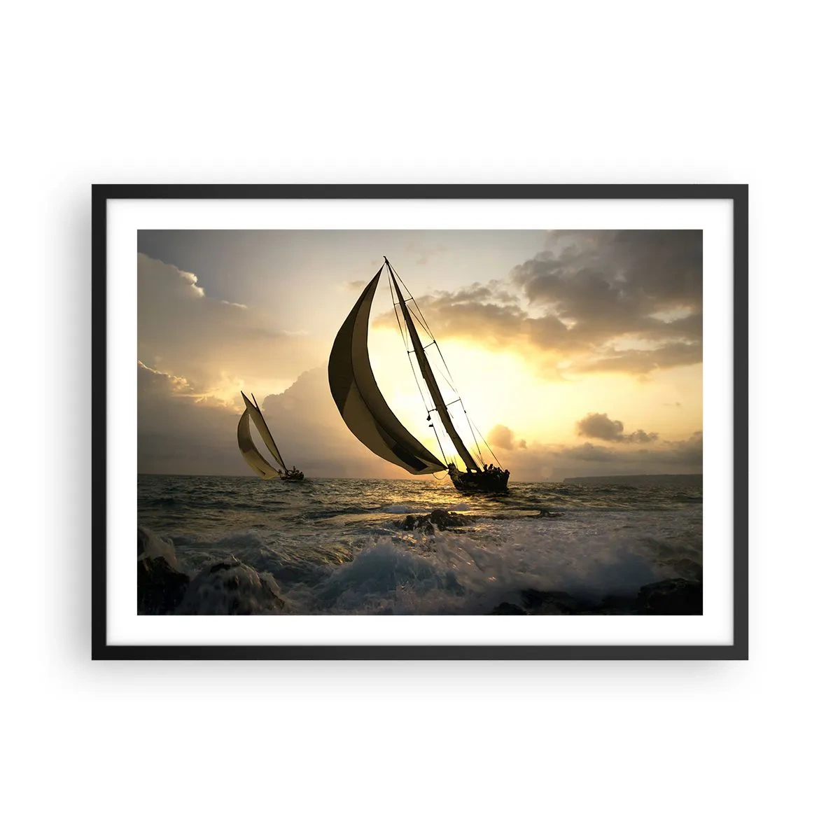Poster în ramă neagră - Vânt în jos și în sus - 70x50 cm