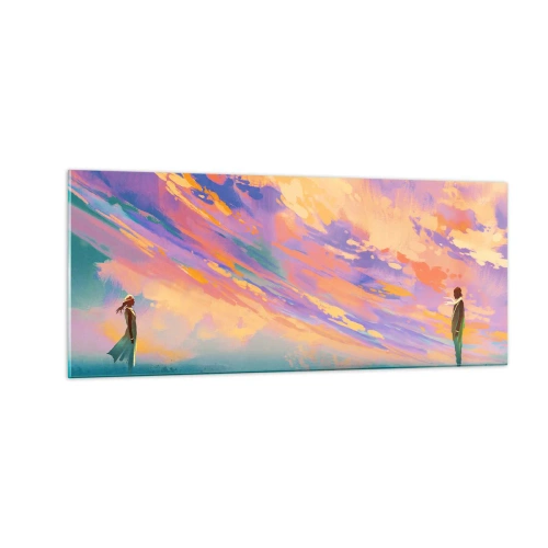 Tablou pe sticlă - Puterea de atracție - 100x40 cm