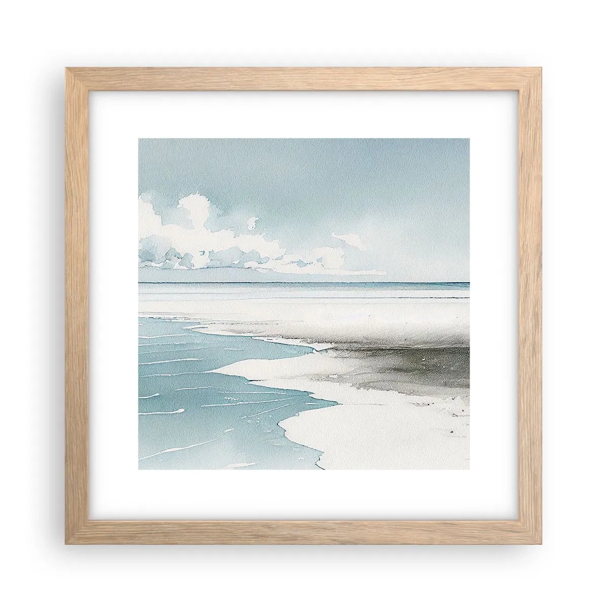 Poster în ramă de stejar deschis - Mareea blândă - 30x30 cm