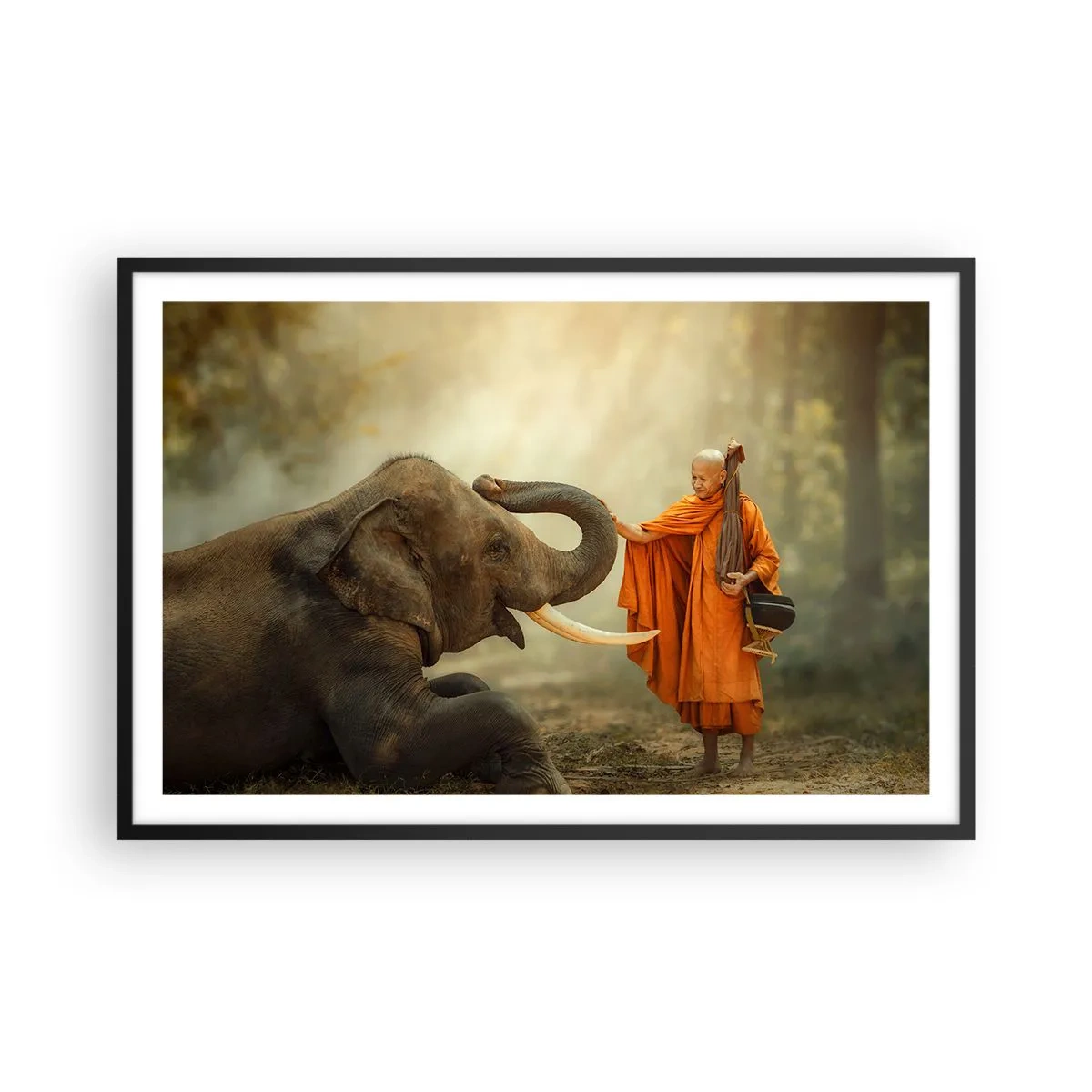 Poster în ramă neagră - Întâlnire în călătorie - 91x61 cm