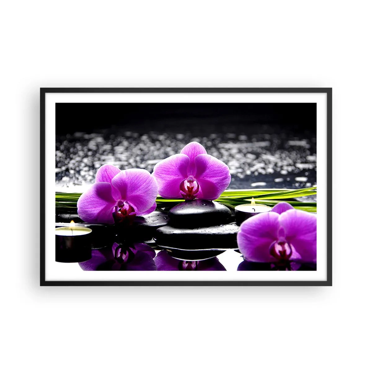 Poster în ramă neagră - Să te scufunzi în pace și liniște - 91x61 cm