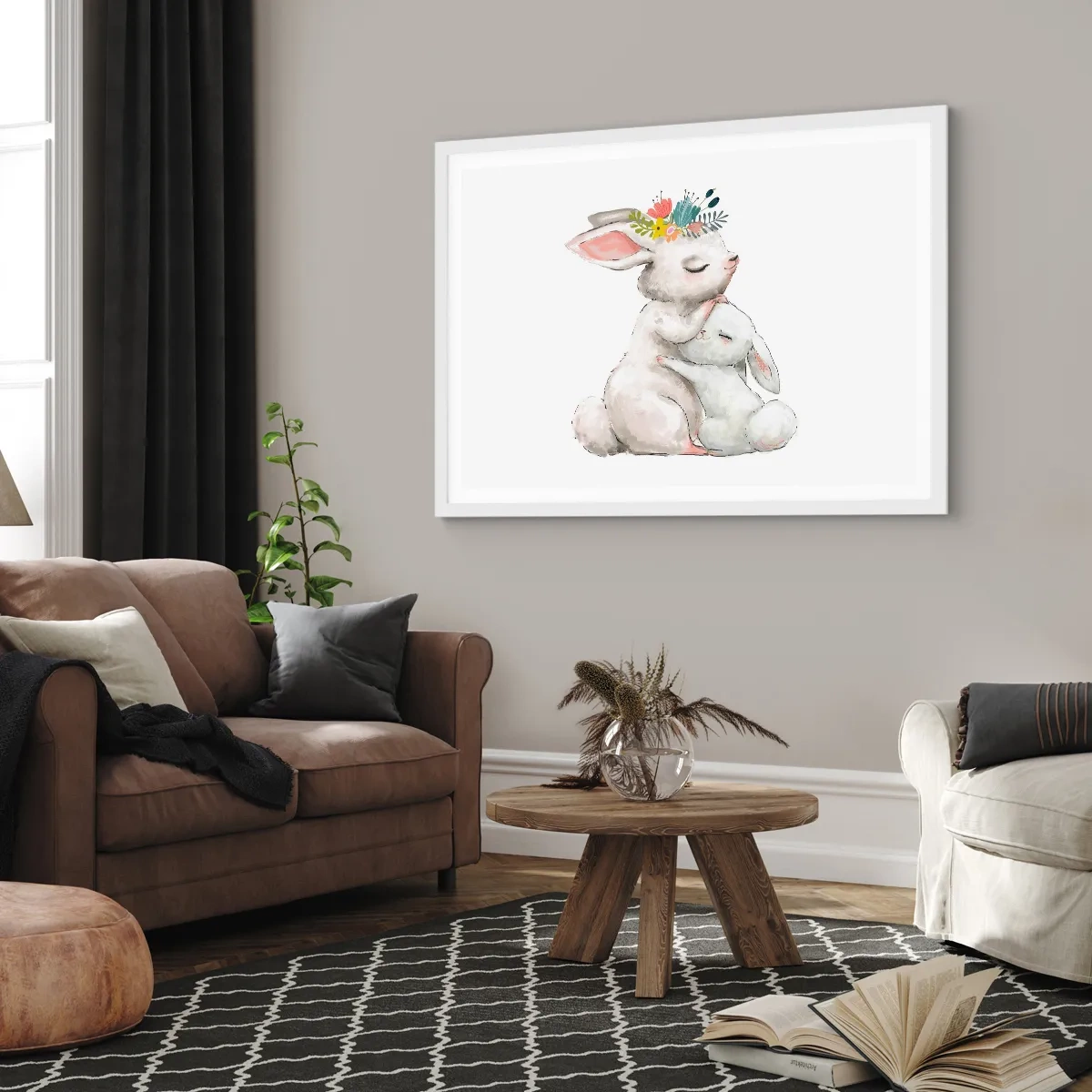 Poster în ramă albă - Ca la mama - 100x70 cm