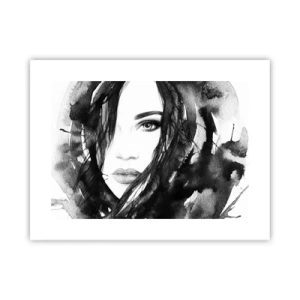 Poster - Studiu unei dame în alb și negru - 40x30 cm