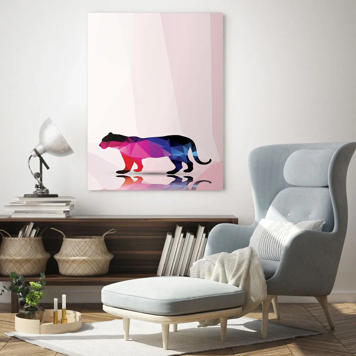 Tablou pe sticlă - Pantera diamantată - 50x70 cm