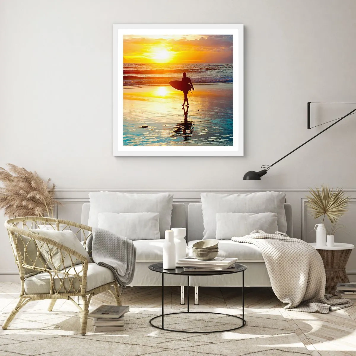 Poster în ramă albă - Întoarcerea războinicului - 30x30 cm