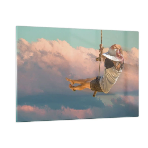 Tablou pe sticlă - Distracție în nori - 120x80 cm