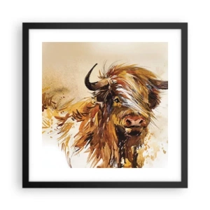 Poster în ramă neagră - Mândria vânătorului - 40x40 cm