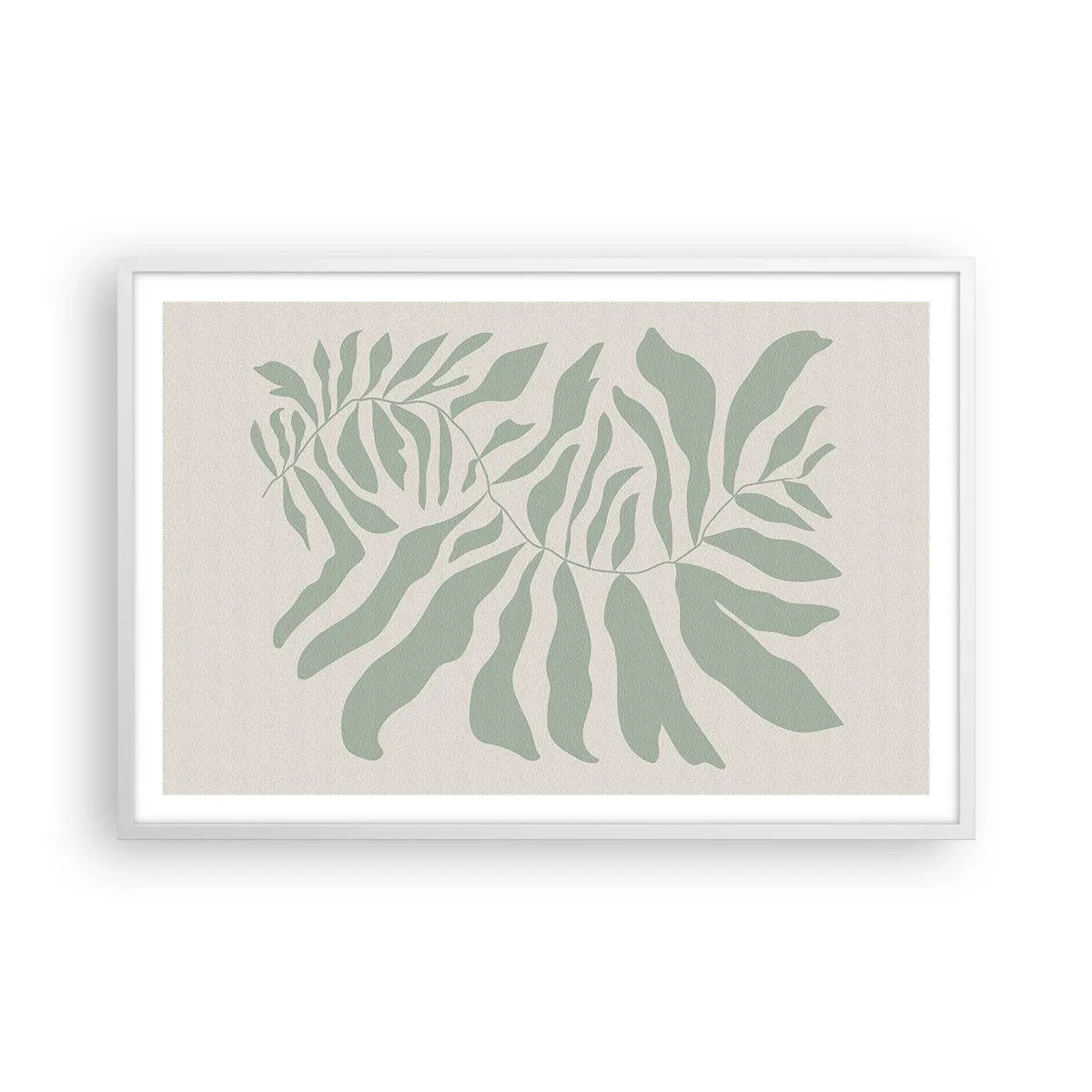 Poster în ramă albă - Ramura de smarald - 91x61 cm