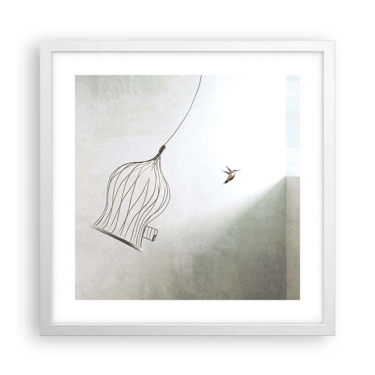 Poster în ramă albă - Eliberat - 40x40 cm