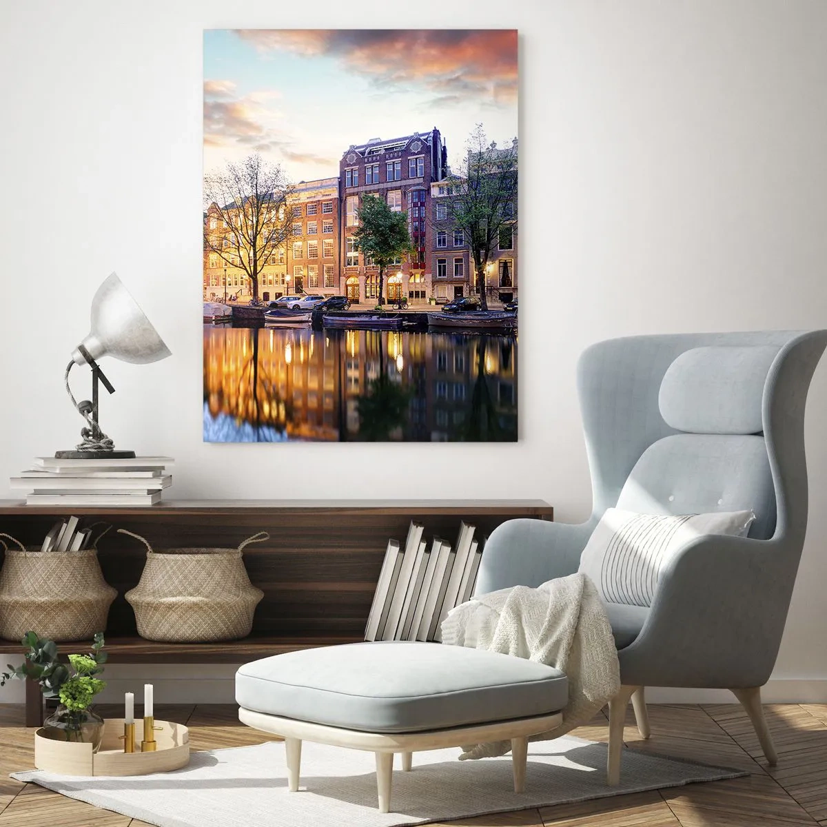 Tablou pe sticlă - Frumusețe olandeză sobră și calmă - 50x70 cm