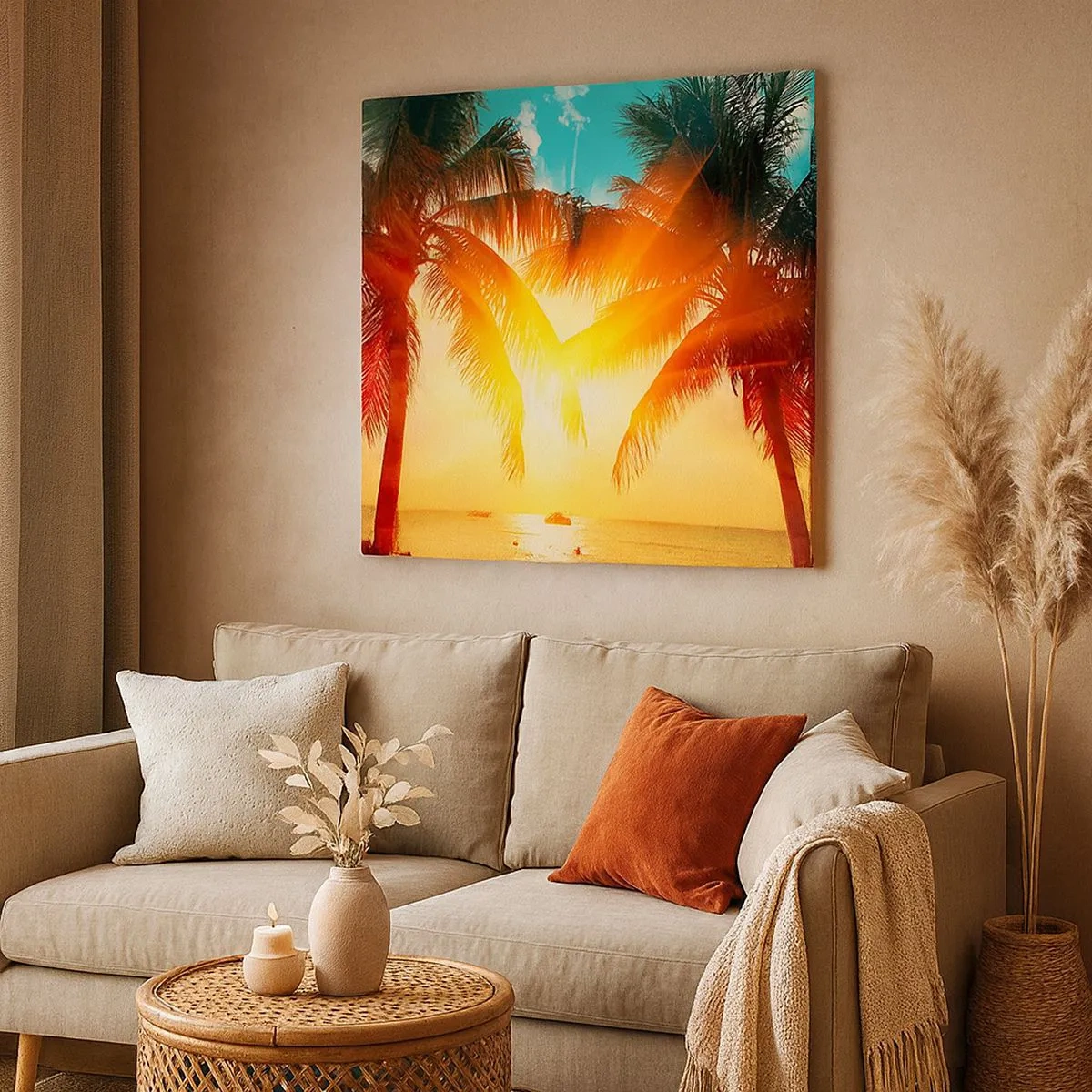 Tablou pe pânză - Cuplu exotic - 30x30 cm