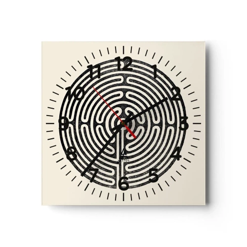 Ceas de perete - Ceas pe sticlă - Ordine secretă - 40x40 cm