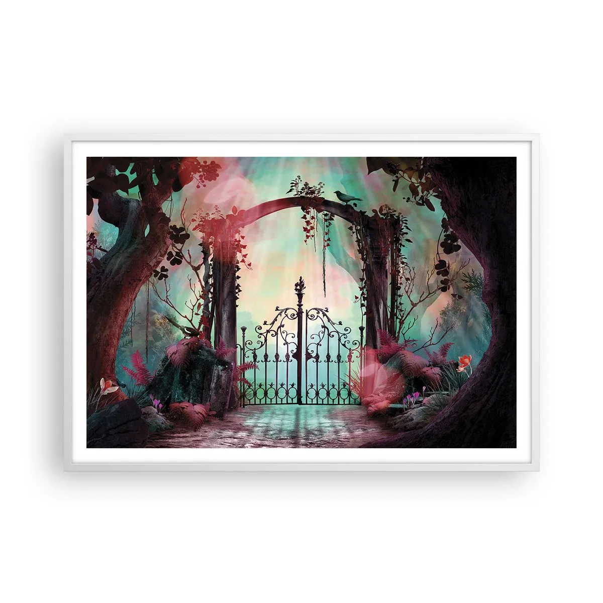 Poster în ramă albă - Grădina secretă - 100x70 cm