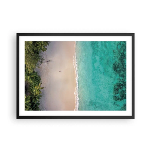Poster în ramă neagră - Plaja din paradis - 70x50 cm