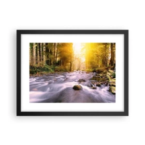 Poster în ramă neagră - Malachit în rame de argint și aur - 40x30 cm